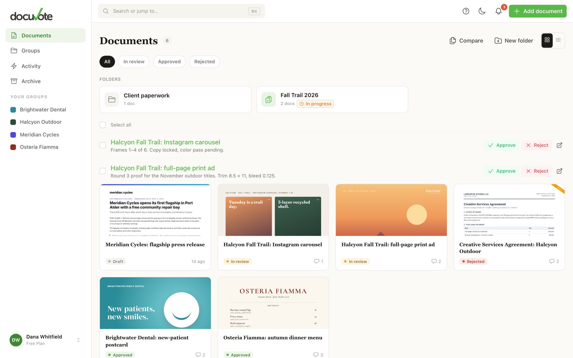 Documents and folders