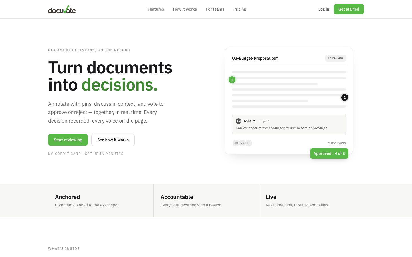 DocuVote home page